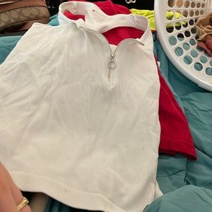 White tank top with zipper